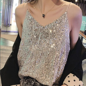 تاپ پولکی بند ماکارون رنگ بژ