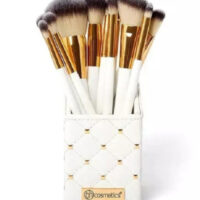 ست براش ۱۲ تایی استند دار بی اچ کازمتیکس مدل مکعبی چرمی