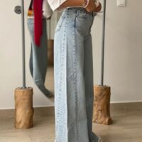 شلوار بگ زنانه اسپانیش پارچه ترک دمپا شلوار بگ زنانه اسپانیش پارچه ترک دمپا