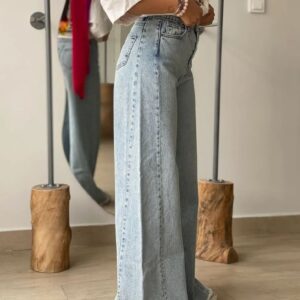 شلوار بگ زنانه اسپانیش پارچه ترک دمپا شلوار بگ زنانه اسپانیش پارچه ترک دمپا