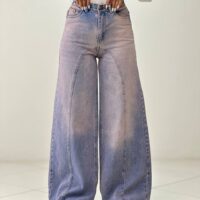 شلوار فول بگ زنانه صورتی